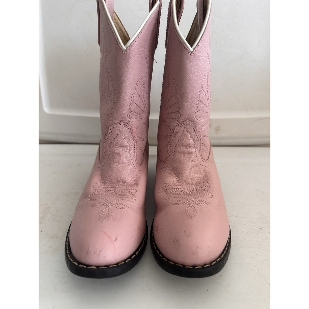 Masterson Boot Co. Pink Western Cowboy Girl Size 2.5 Point Toe Leather Uppers